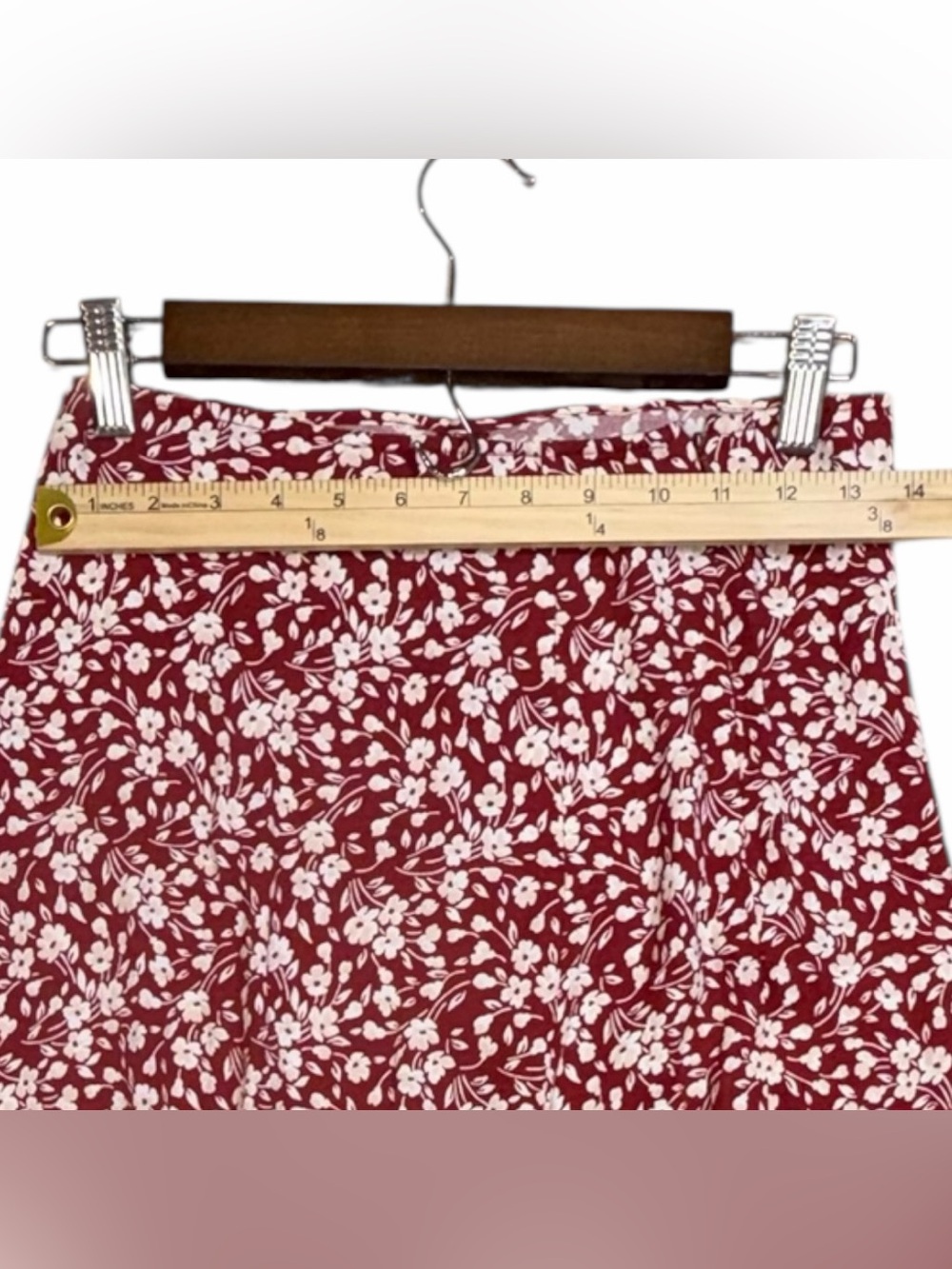 Reformation Zoe Red Flowered Midi Skirt Size 6 - Picture 5 of 7